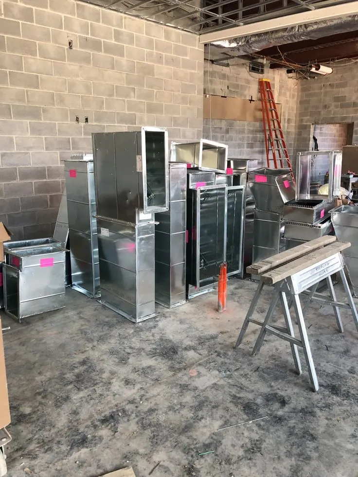 Commercial sheet-metal ductwork transition and equipment connection