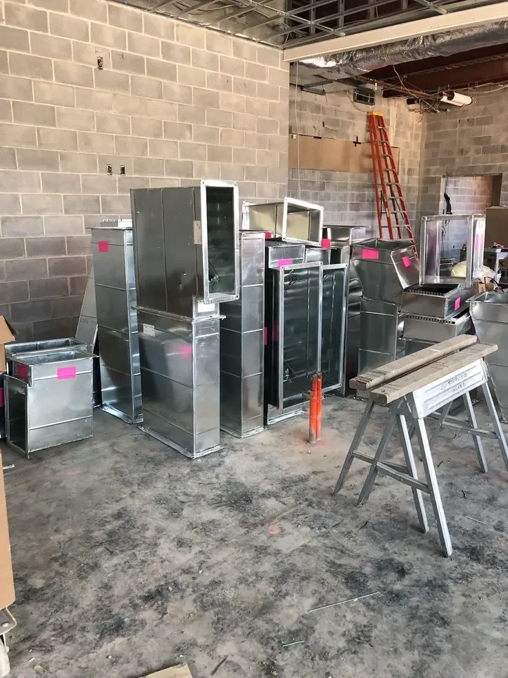 Commercial sheet-metal ductwork transition and equipment connection